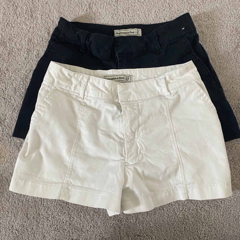 Abercrombie black and white jeans shorts